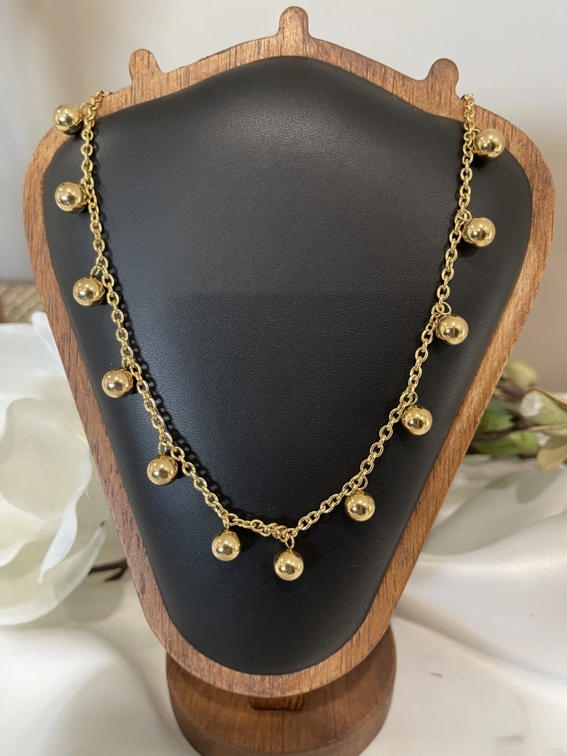 solid Gold Ball Necklace