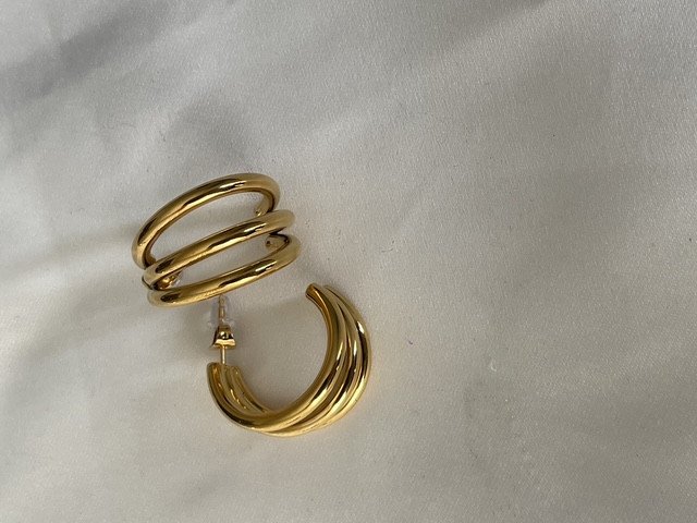 Gold half hoops